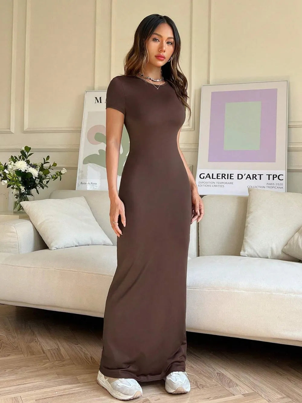 Short Sleeve Maxi Tee Dress