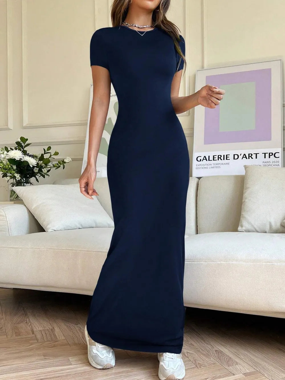 Short Sleeve Maxi Tee Dress