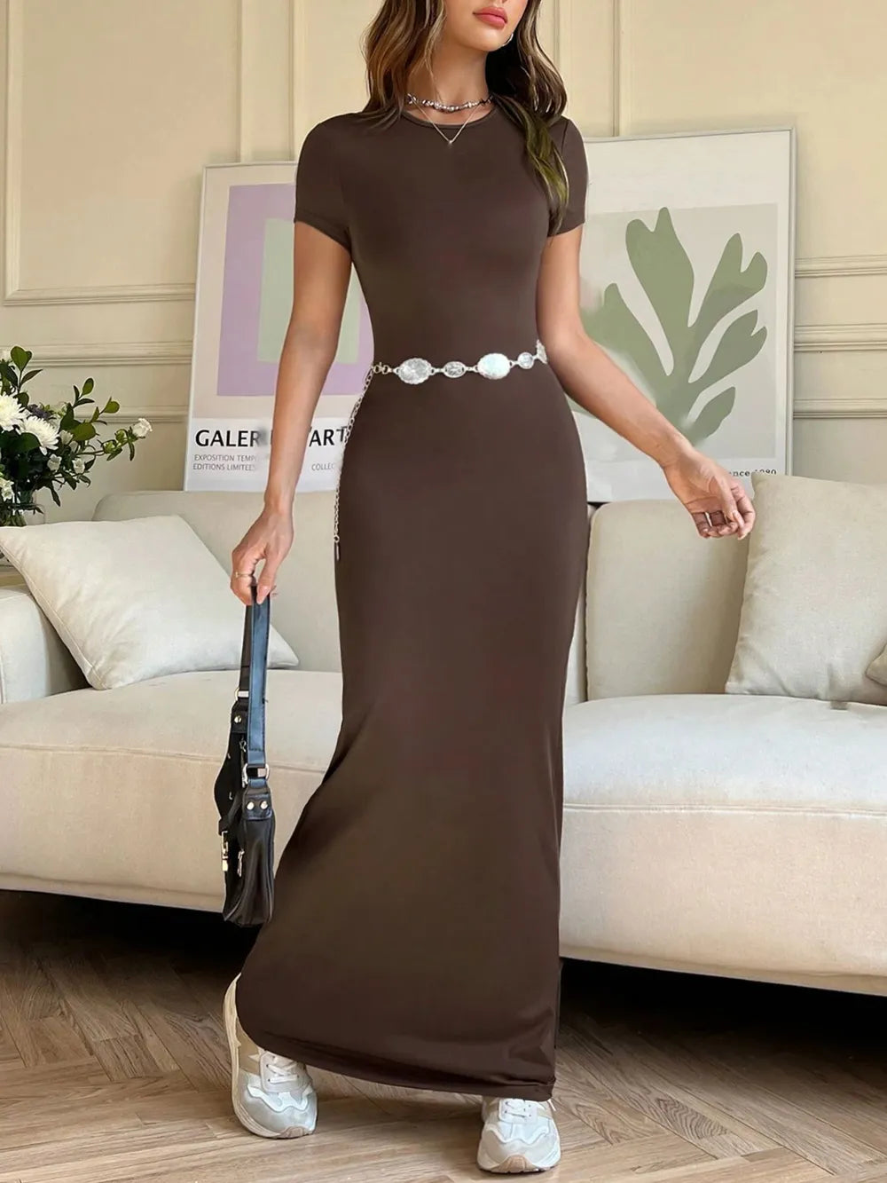 Short Sleeve Maxi Tee Dress