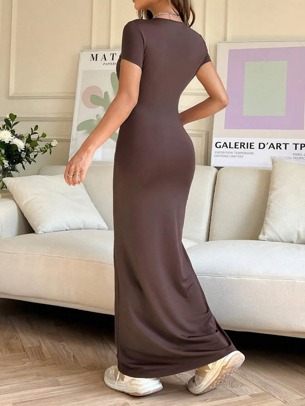 Short Sleeve Maxi Tee Dress